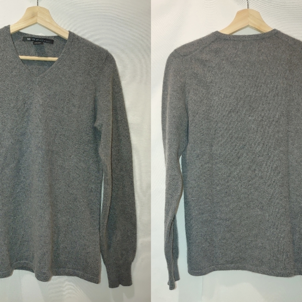 Mc Duff‎ Essentials Long Sleeve Neck Cashmere Sweater Dark Gray Small S